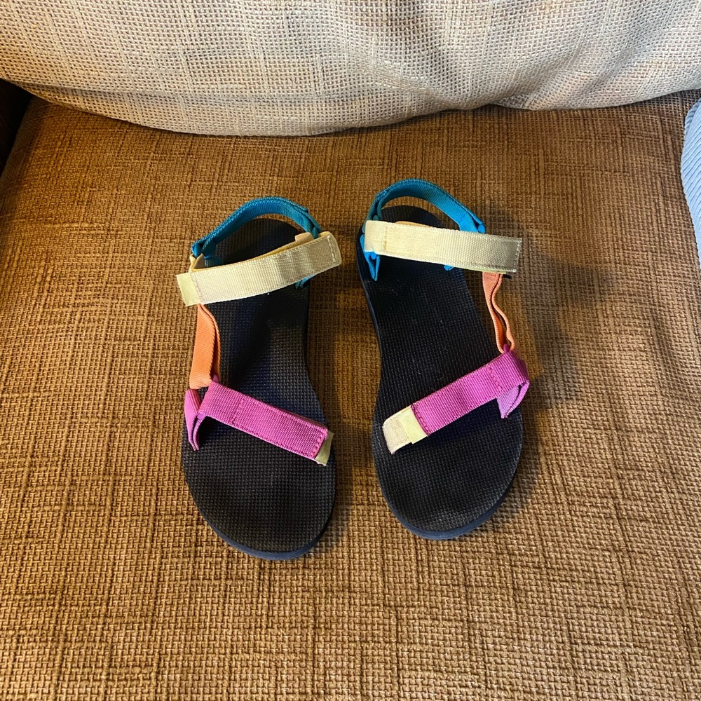 multi colored tevas